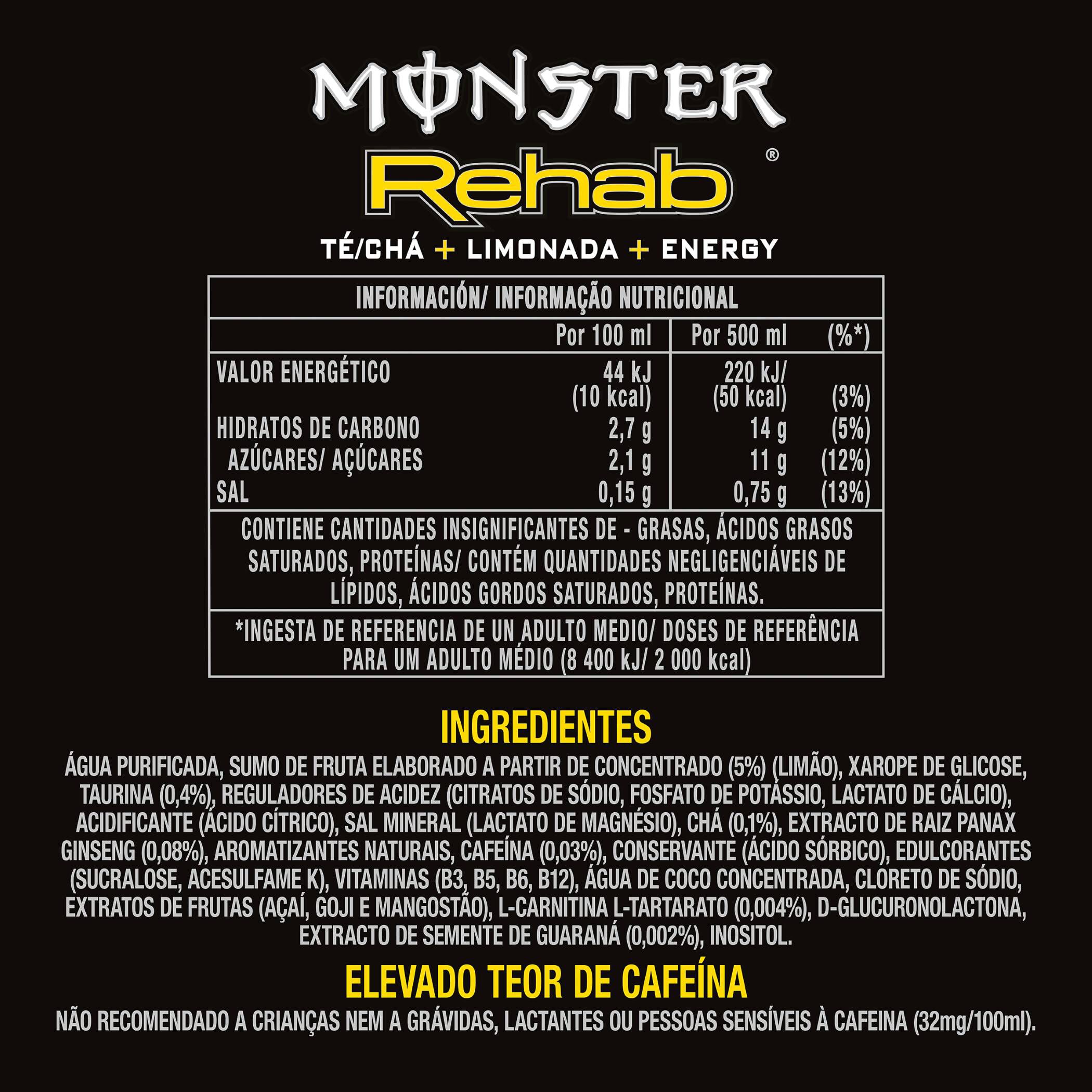 BEBIDA MONSTER ENERG&Eacute;TICA ENERGY REHAB 0.50L image number 1