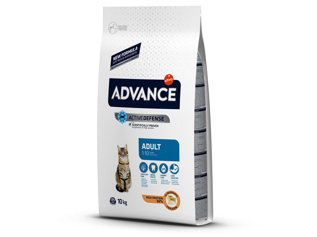 RA&Ccedil;&Atilde;O GATO ADULTO ADVANCE FRANGO/ARROZ 10 KG*
