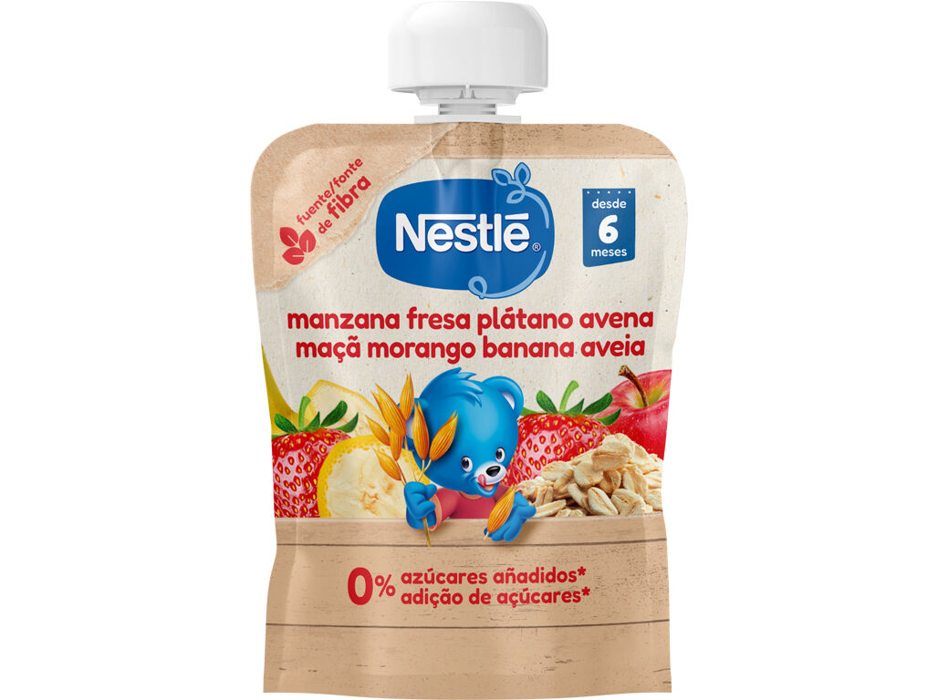SAQUETA FRUTA NESTL&Eacute; MA&Ccedil;&Atilde; MORANGO AVEIA 90 G image number 0