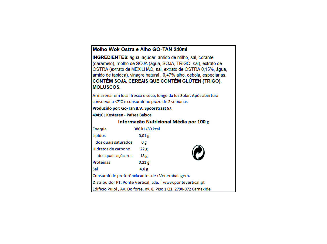 MOLHOS GO TAN WOK OSTRA ALHO 240ML image number 1