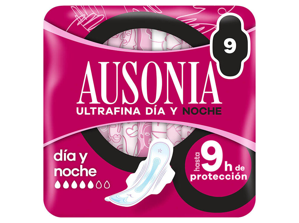 PENSOS HIGI&Eacute;NICOS ULTRAFINA NOITE COM ABAS AUSONIA 9 UN
