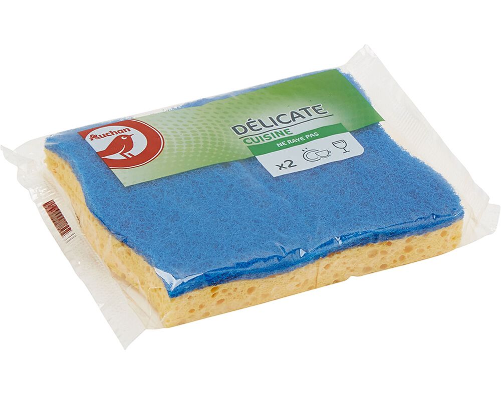 ESPONJA AUCHAN PARA COZINHA SUPERF&Iacute;CIES DELICADAS 2UN image number 0
