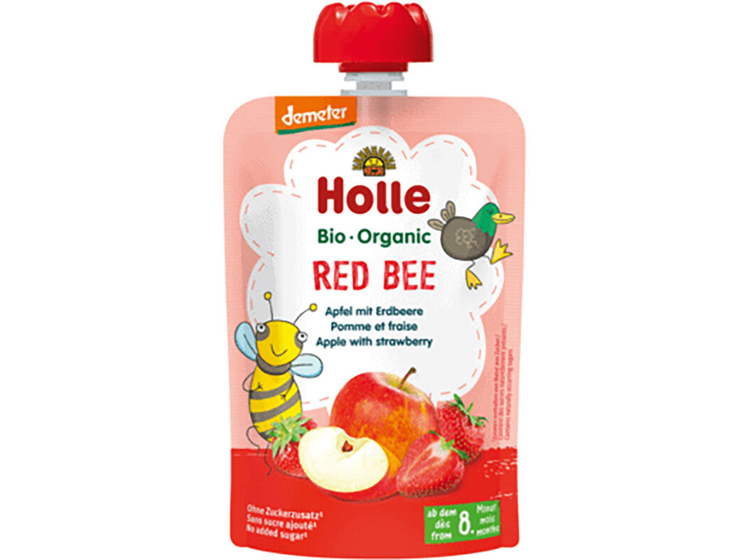 SAQUETA BIO HOLLE MA&Ccedil;&Atilde; E MORANGO 8M+ 100G