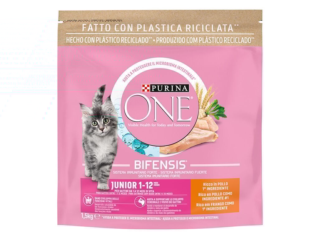 RA&Ccedil;&Atilde;O PARA GATINHOS PURINA ONE J&Uacute;NIOR FRANGO 1.5KG image number 1