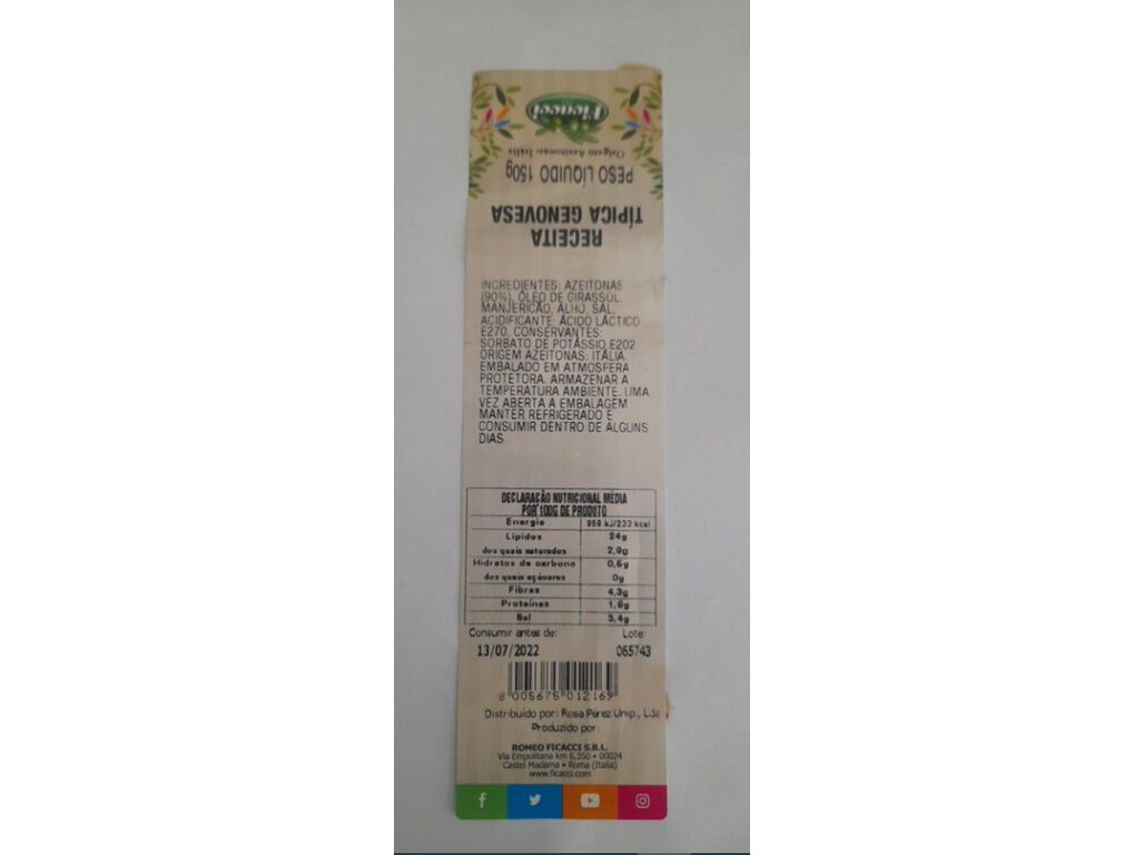 AZEITONAS FICACCI GENOVESA 150G image number 1