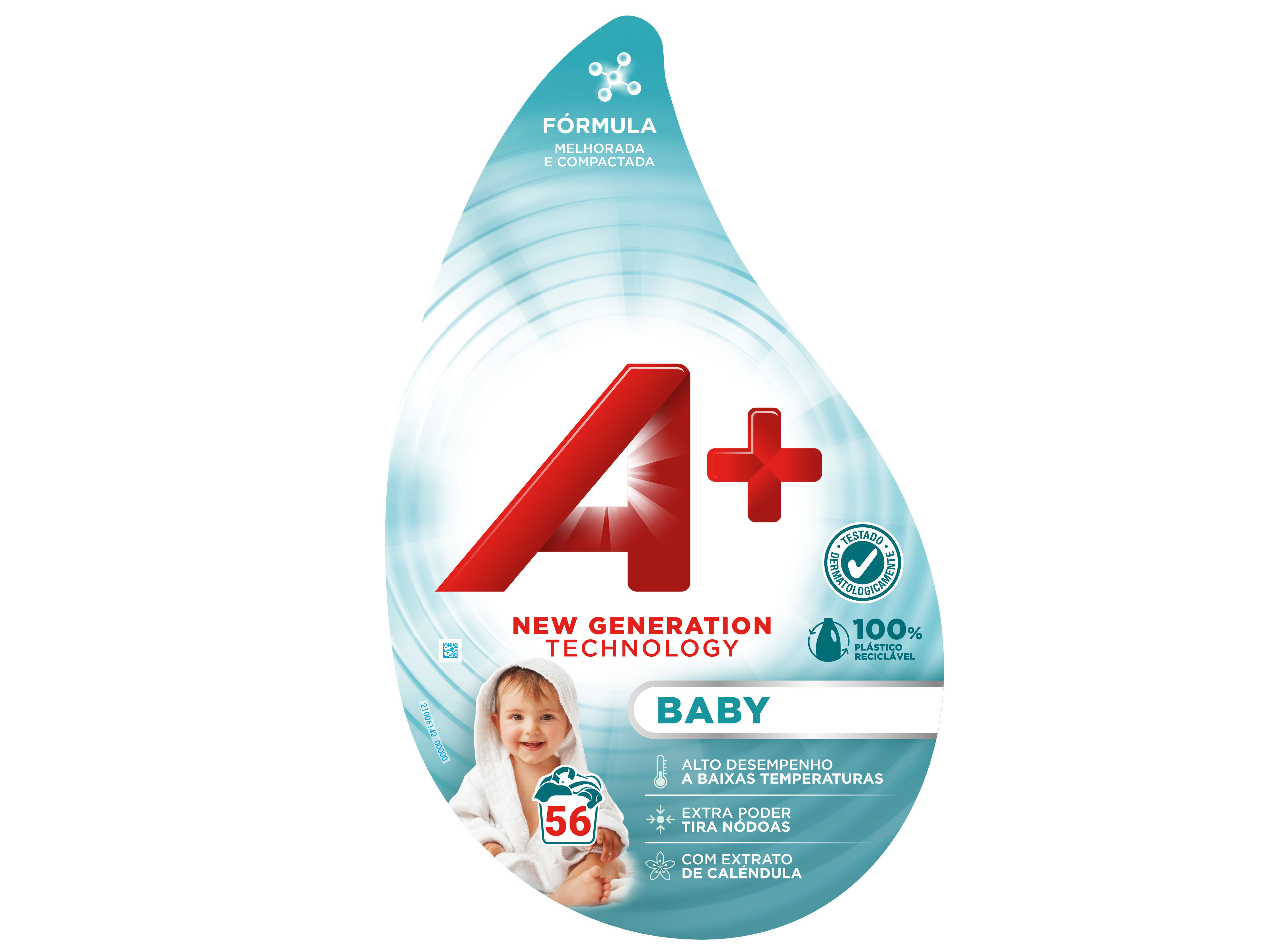 DETERGENTE ROUPA M&Aacute;QUINA A+ L&Iacute;QUIDO BABY 56 DOSES image number 1