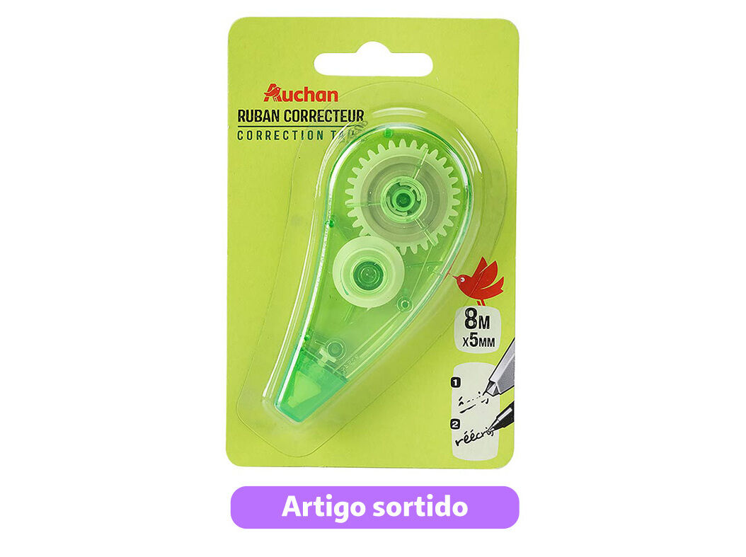 FITA CORRETORA AUCHAN 5MMX8M CORES SORTIDAS image number 1
