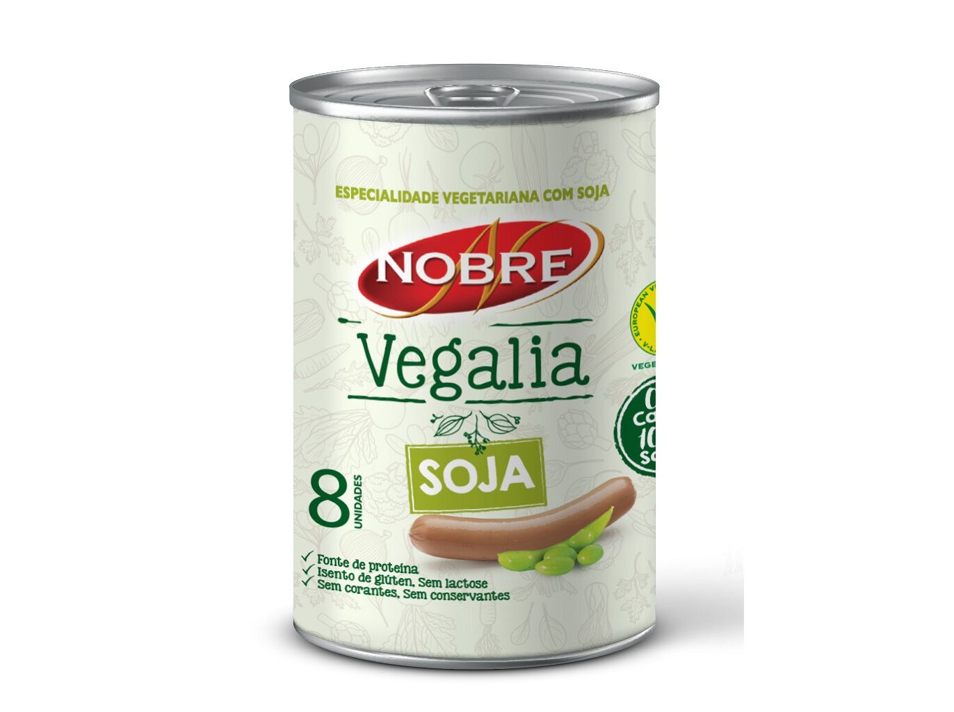 SALSICHAS SOJA NOBRE VEGALIA LATA 8 UN 350(160)G image number 1