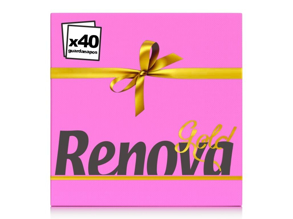 GUARDANAPOS RENOVA GOLD ROSA PACK 40 UNIDADES