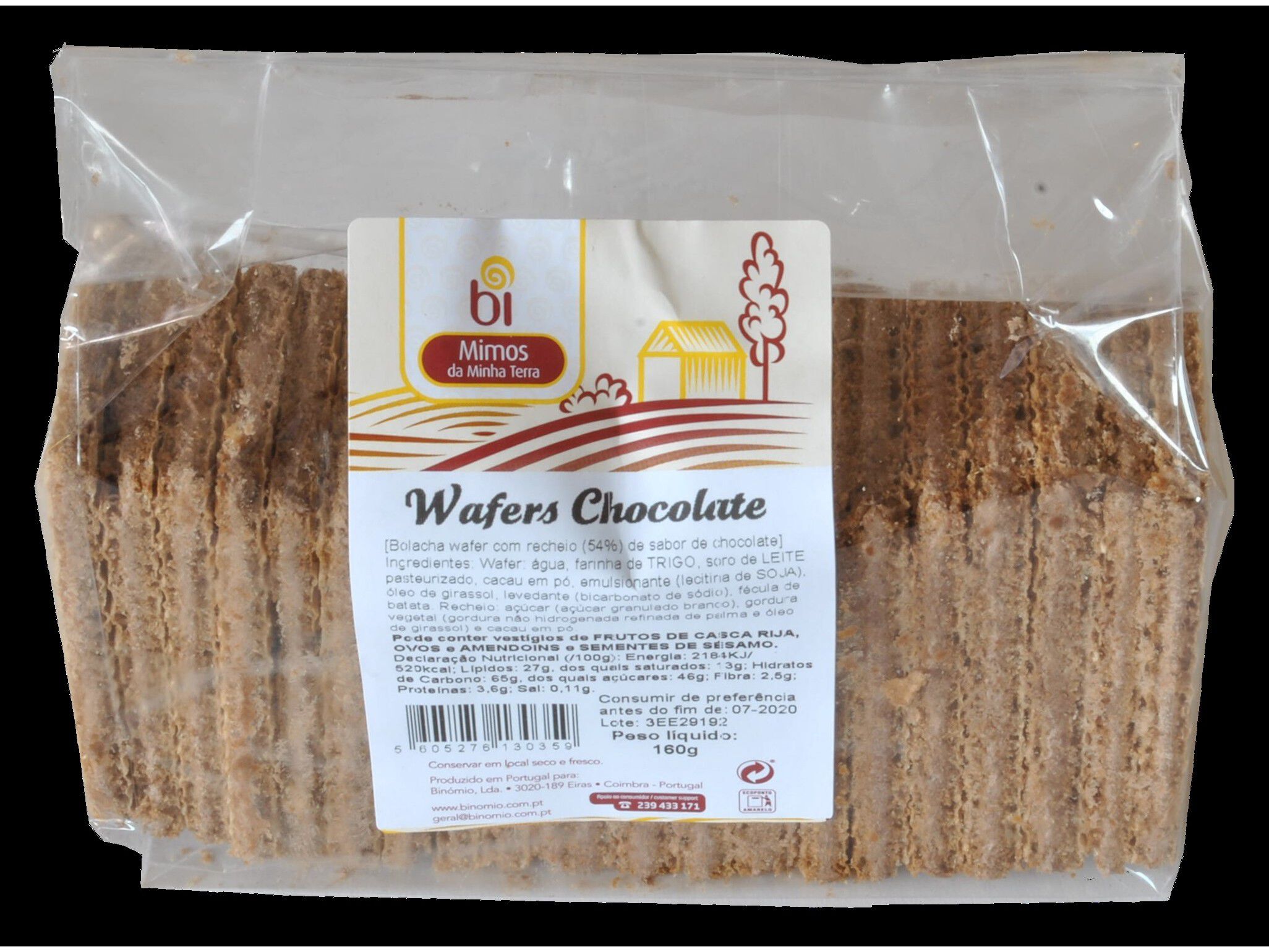 WAFFERS BI MIMOS CHOCOLATE 160G image number 1