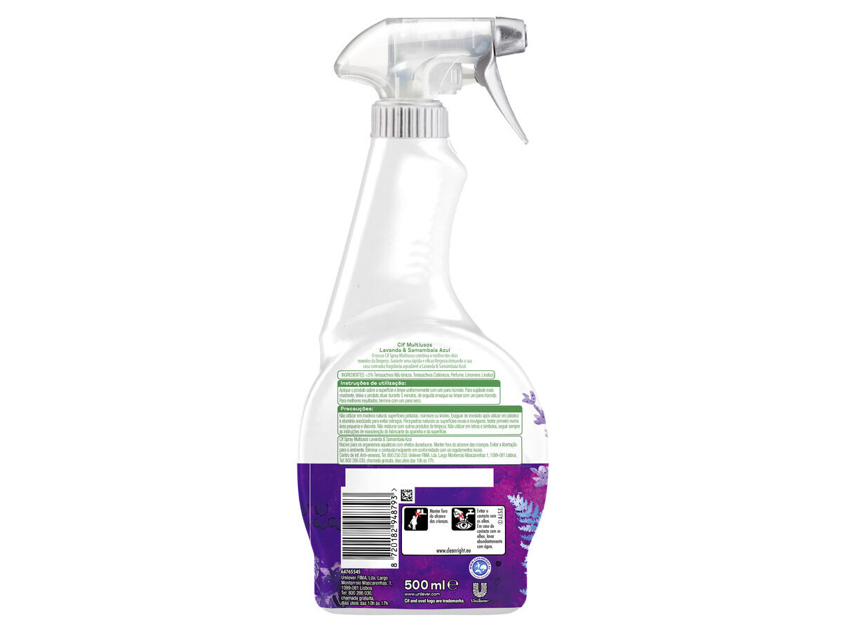 LIMPEZA MULTISUPERFICIES CIF LAVANDA 500ML image number 1