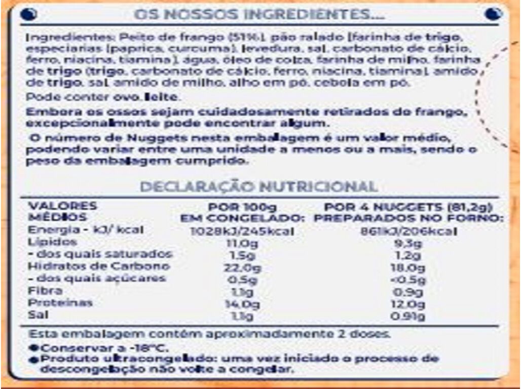 NUGGETS IGLO CAPIT&Atilde;O FRANGO 10UN 208G image number 1