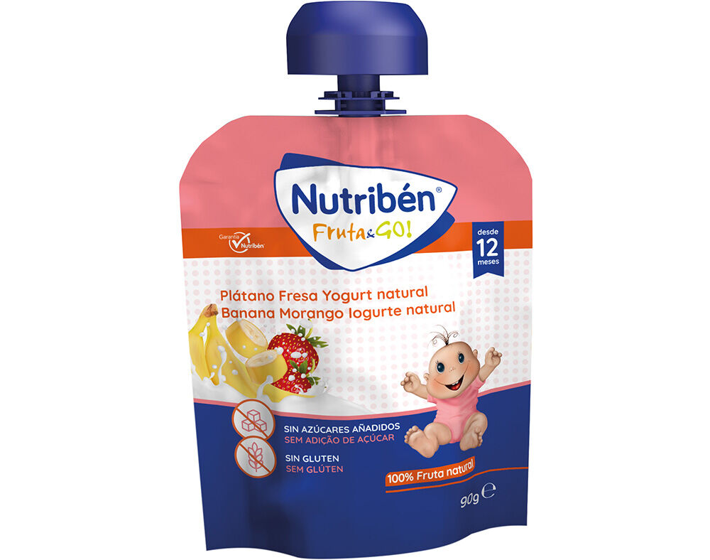 SAQUETAS FRUTA&GO NUTRIBEN BANANAMORANGOIOGURTE NATURAL 90G