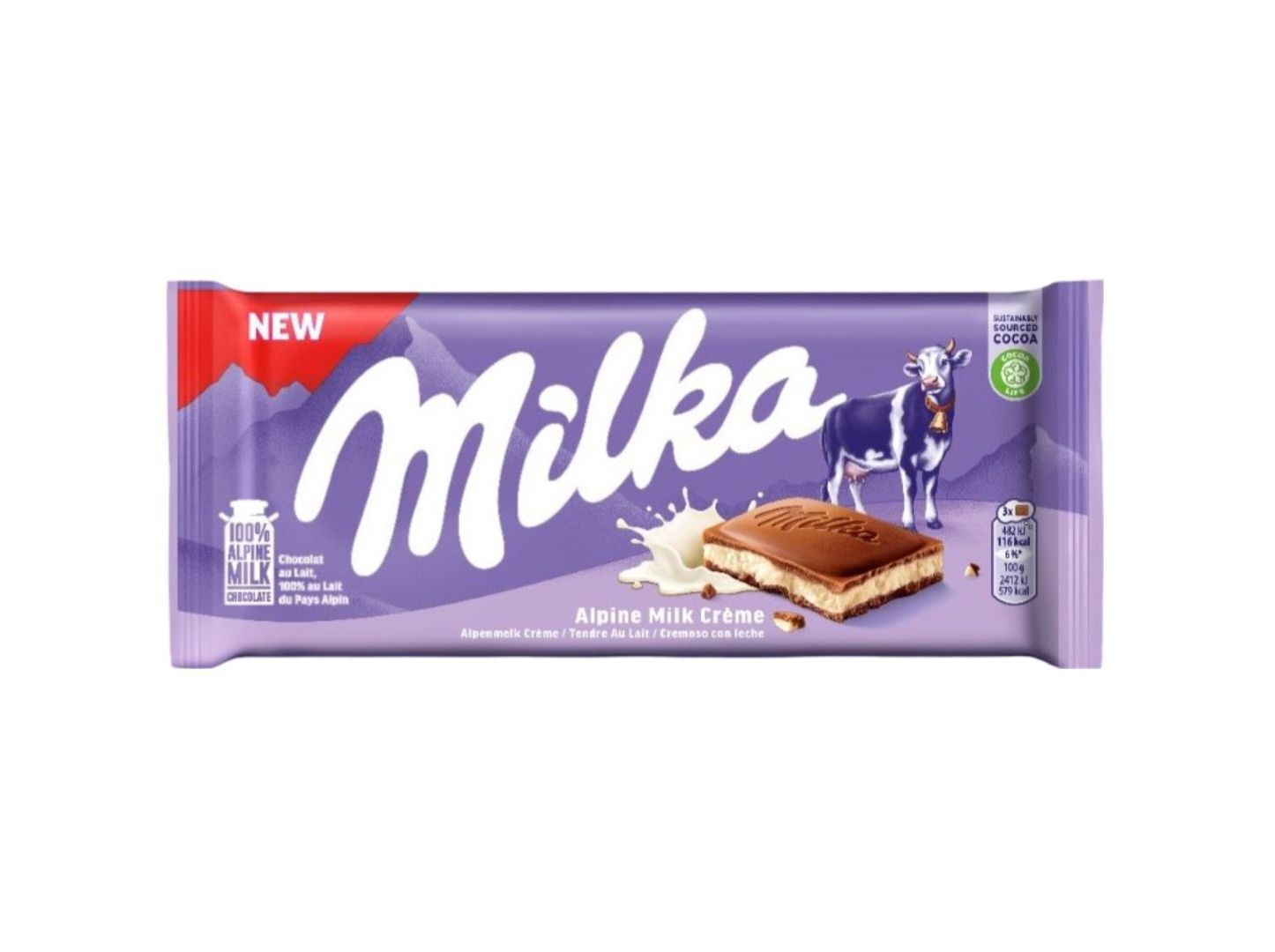 CHOCOLATE DE LEITE MILKA RECHEIO CREME LEITE 100G