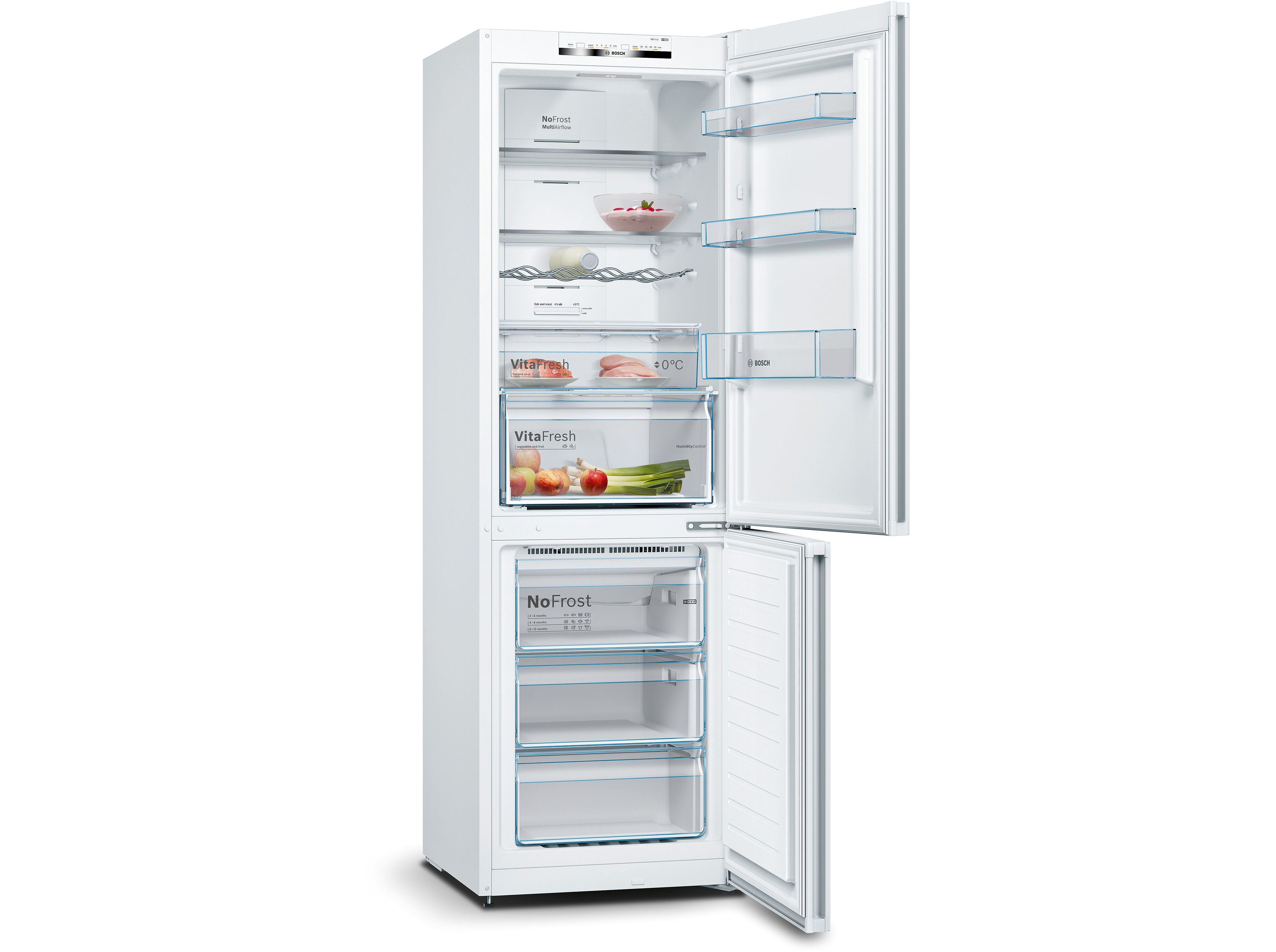 FRIGOR&Iacute;FICO COMBINADO BOSCH KGN362WED (NO FROST E 186CM 326L BRANCO) image number 5
