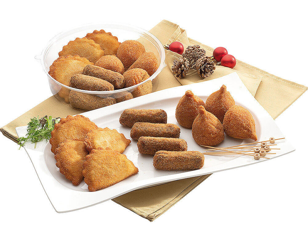 MIX SALGADOS RISSOL CROQUETE E COXINHA 12UN
