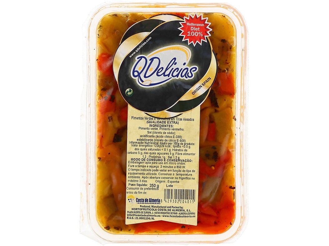 TIRAS PIMENTO VERDE E VERMELHO ASSADO 350G image number 0