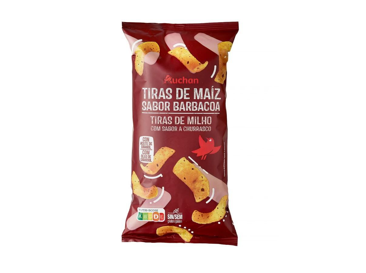 TIRAS AUCHAN DE MILHO SABOR CHURRASCO 150G