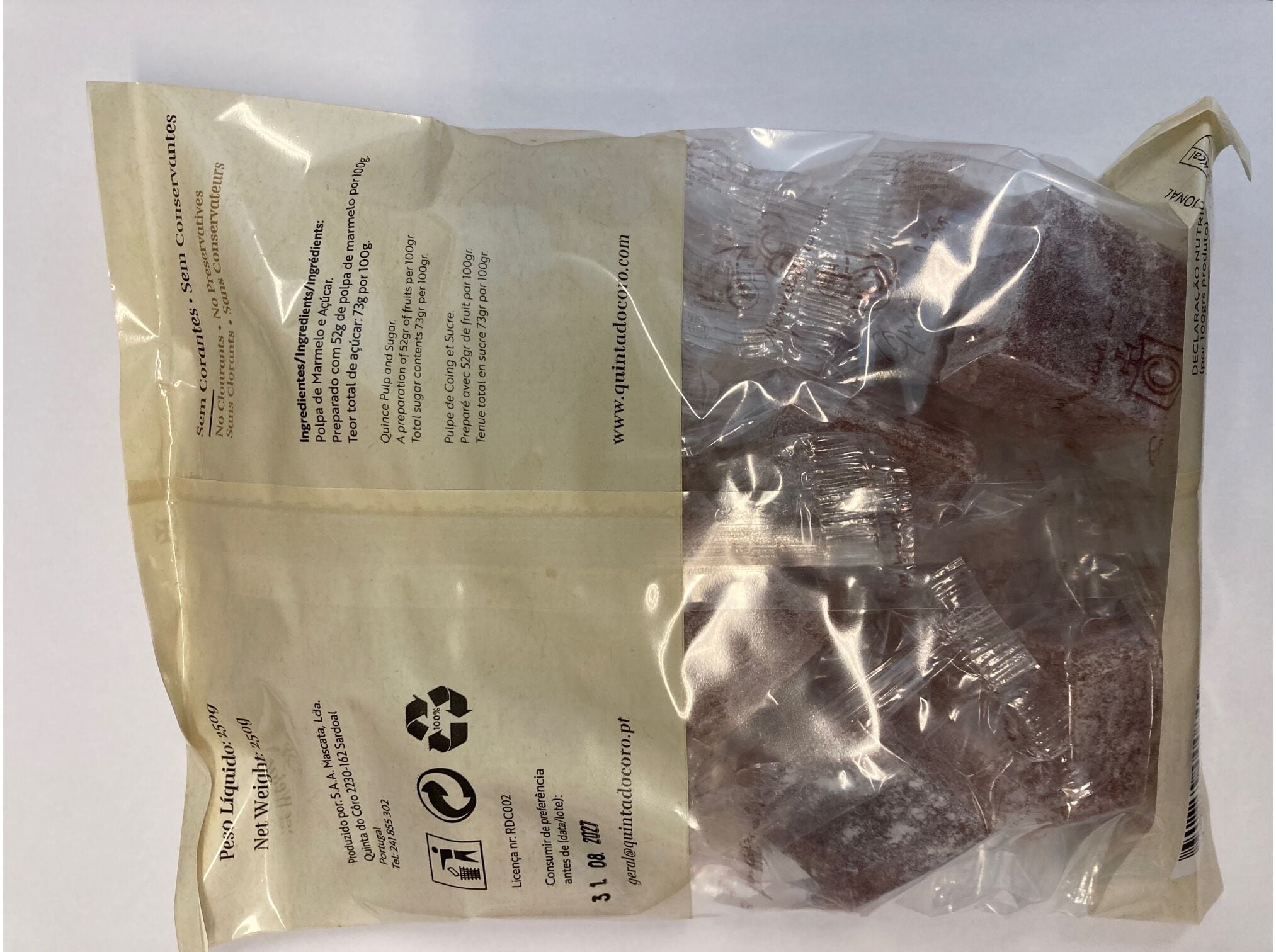 MARMELADA QUINTA DO C&Ocirc;RO EM CUBO 250G image number 1