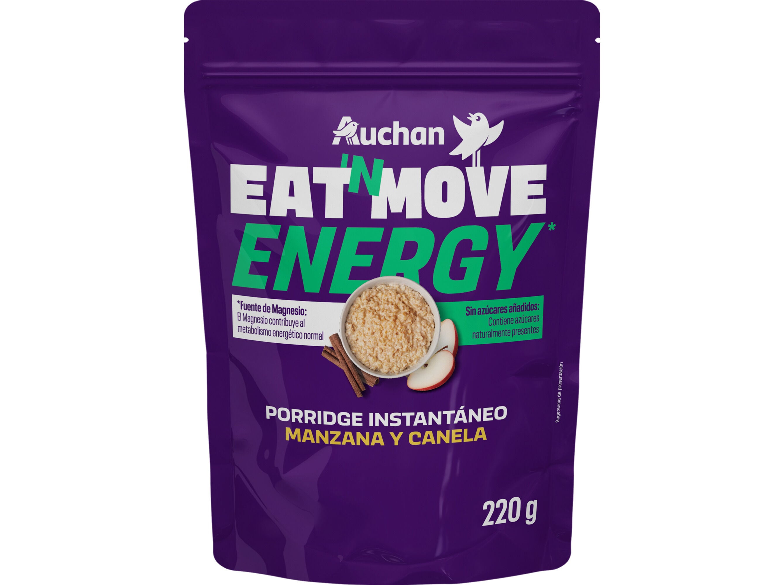 AVEIA AUCHAN EAT'N MOVE ENERGY MA&Ccedil;&Atilde; CANELA EM P&Oacute; 220G image number 0