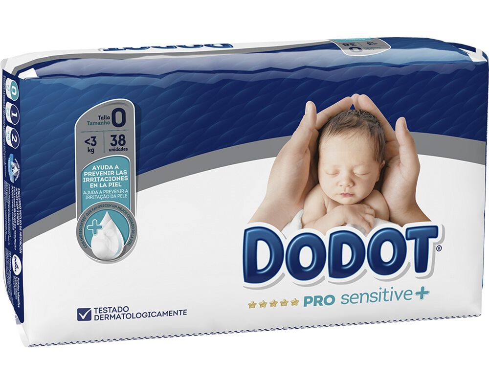 FRALDA DODOT PRO SENSITIVE+TAMANHO 0 38UN