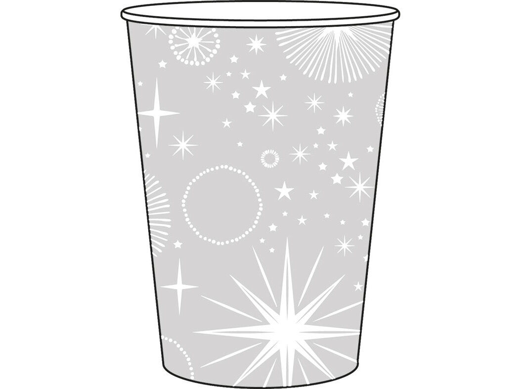 COPO CART&Atilde;O ACTUEL ESTRELAS PRATEADO PACK 10 UNIDADES 20CL