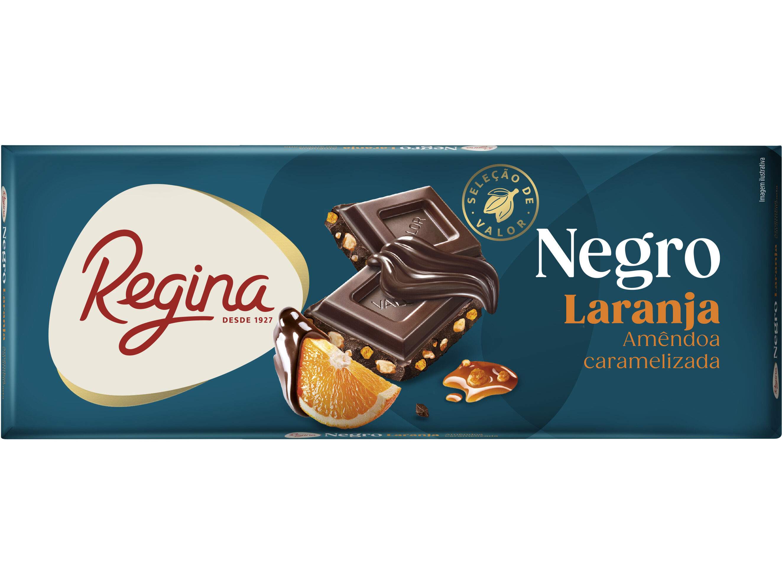 TABLETE CHOCOLATE NEGRO REGINA LARANJA&AM&Ecirc;NDOA 170G image number 1