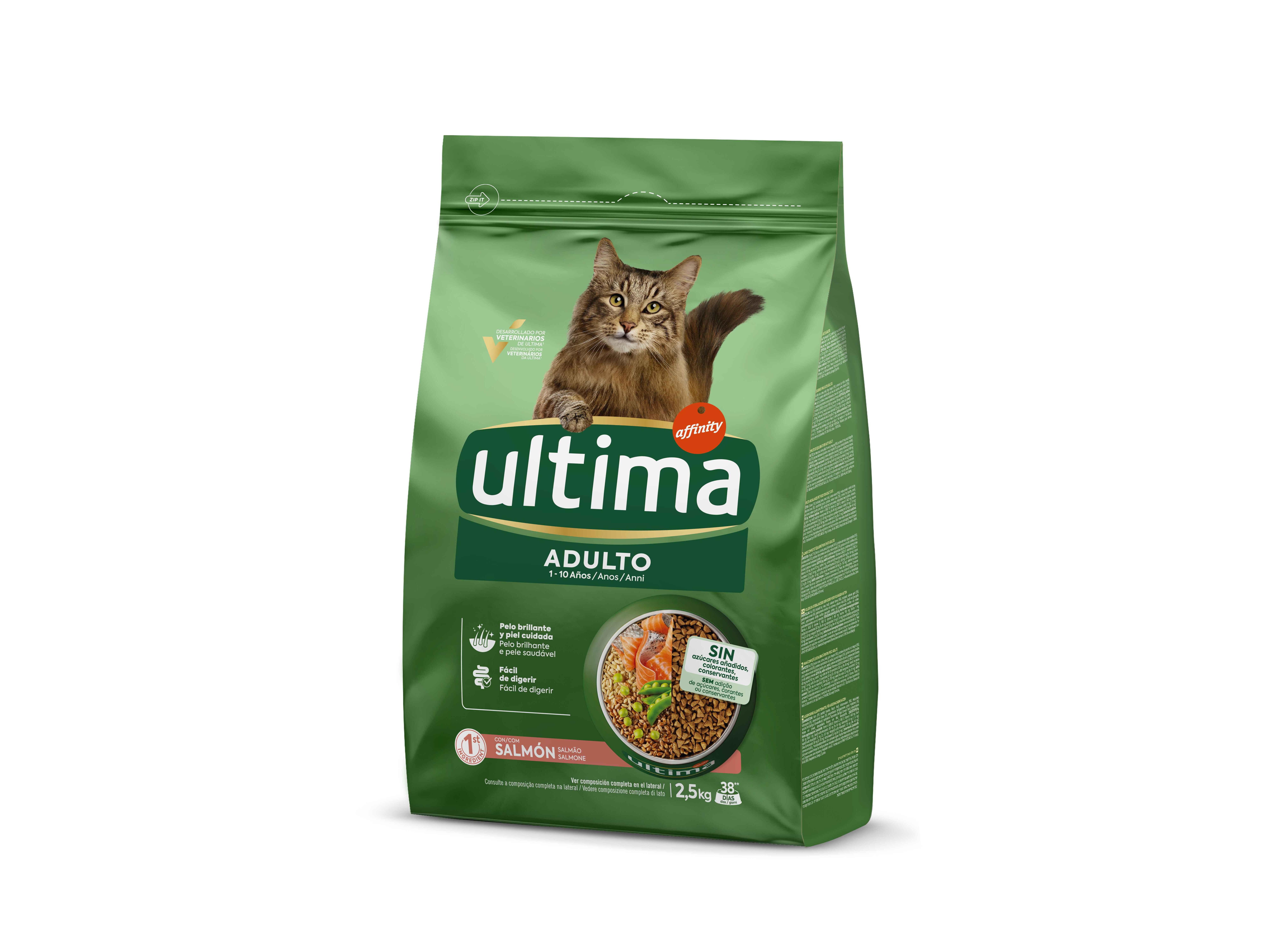 RA&Ccedil;&Atilde;O PARA GATO ULTIMA ADULTO SALM&Atilde;O 2.5KG image number 0