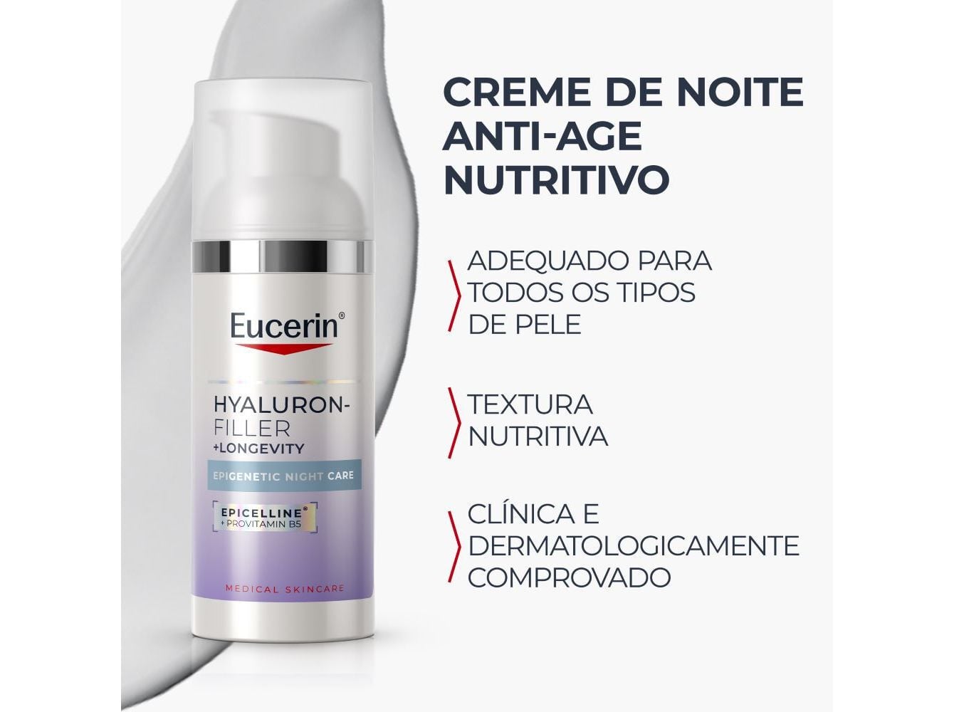 CREME NOITE EUCERIN HYALURON FILLER LONGEVITY EPIGENETIC 50ML image number 6