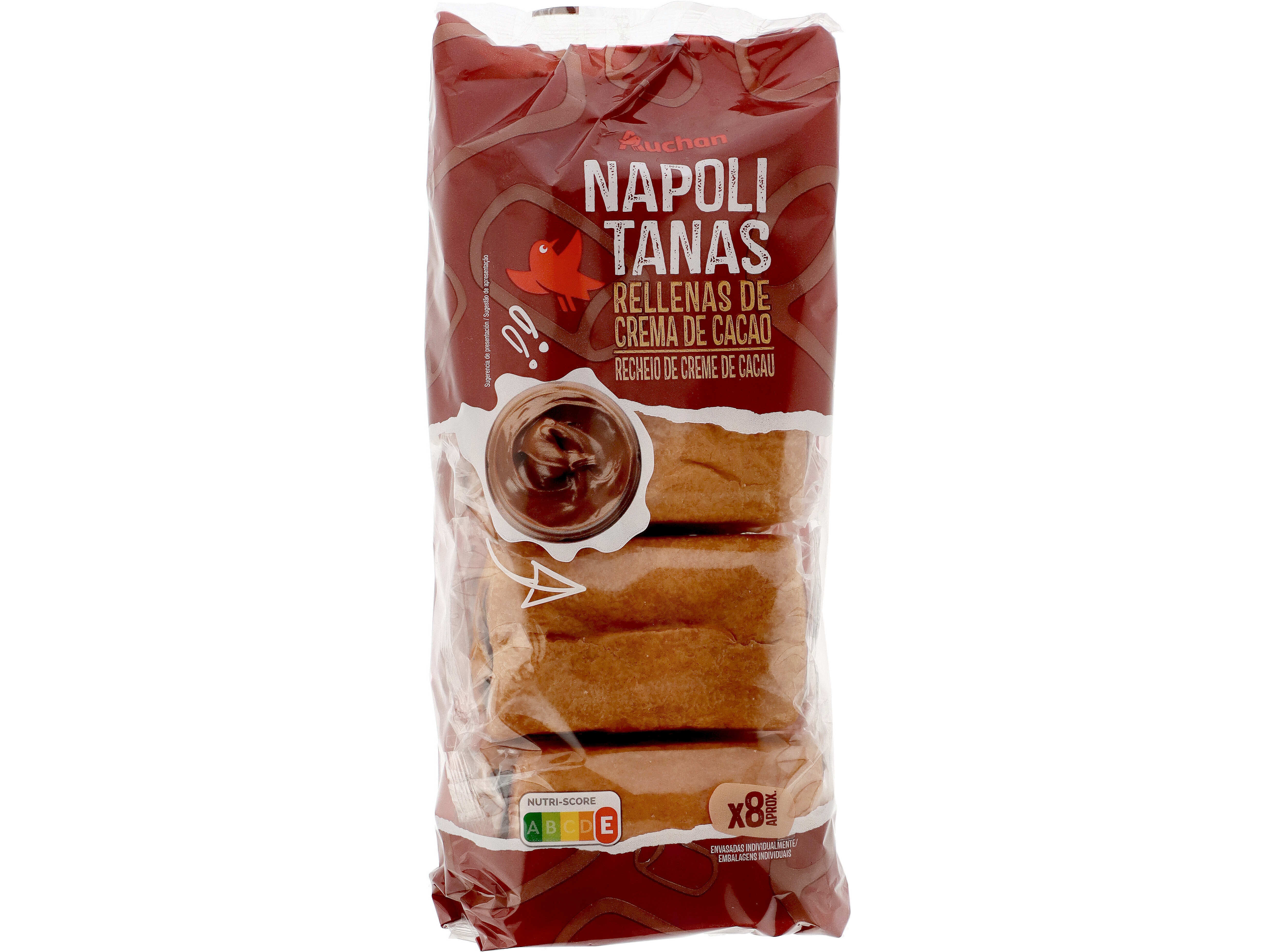 NAPOLITANAS AUCHAN C/ CHOCOLATE 8UN 320G