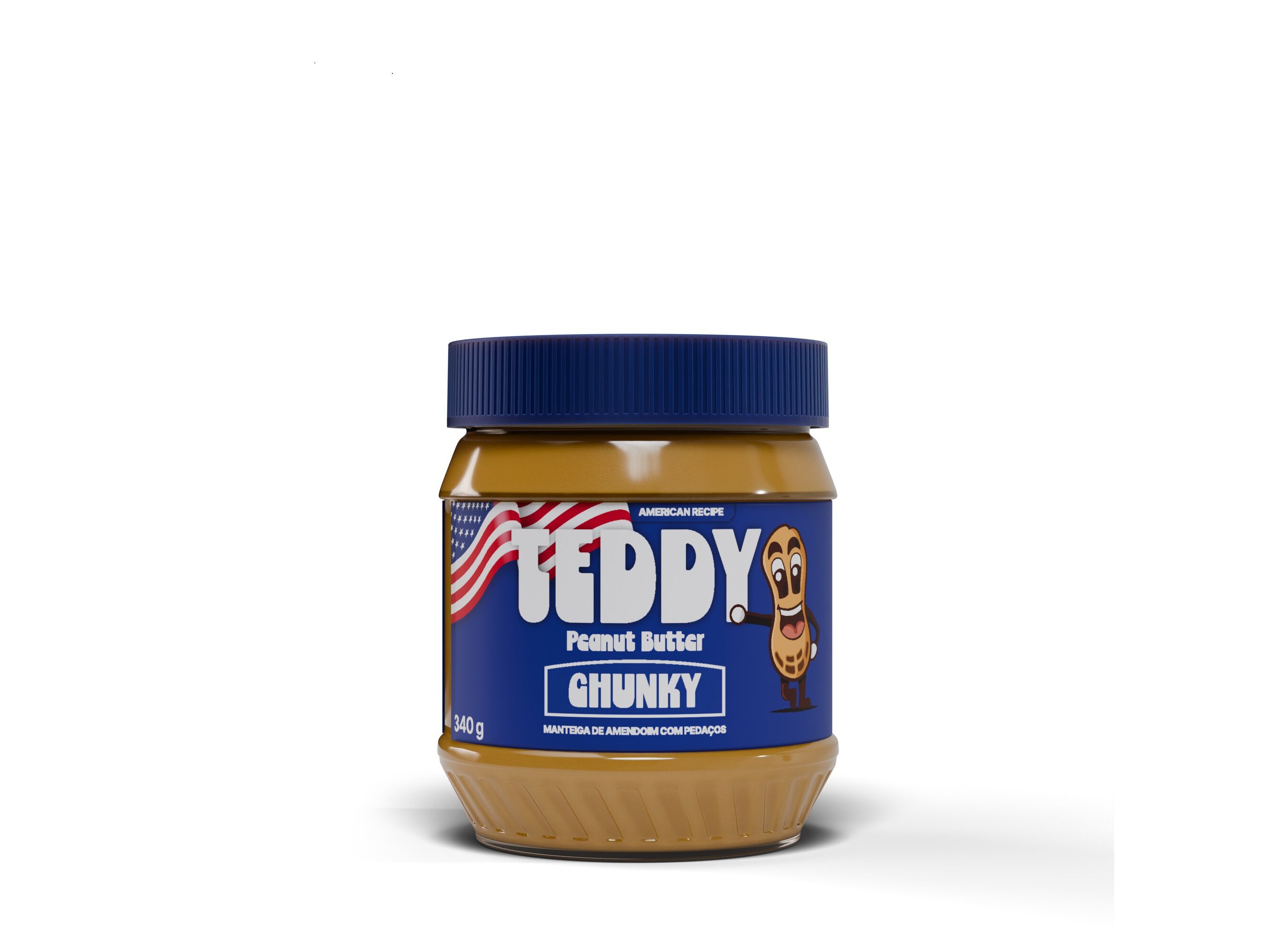 MANTEIGA DE AMENDOIM TEDDY PEDA&Ccedil;OS 340G