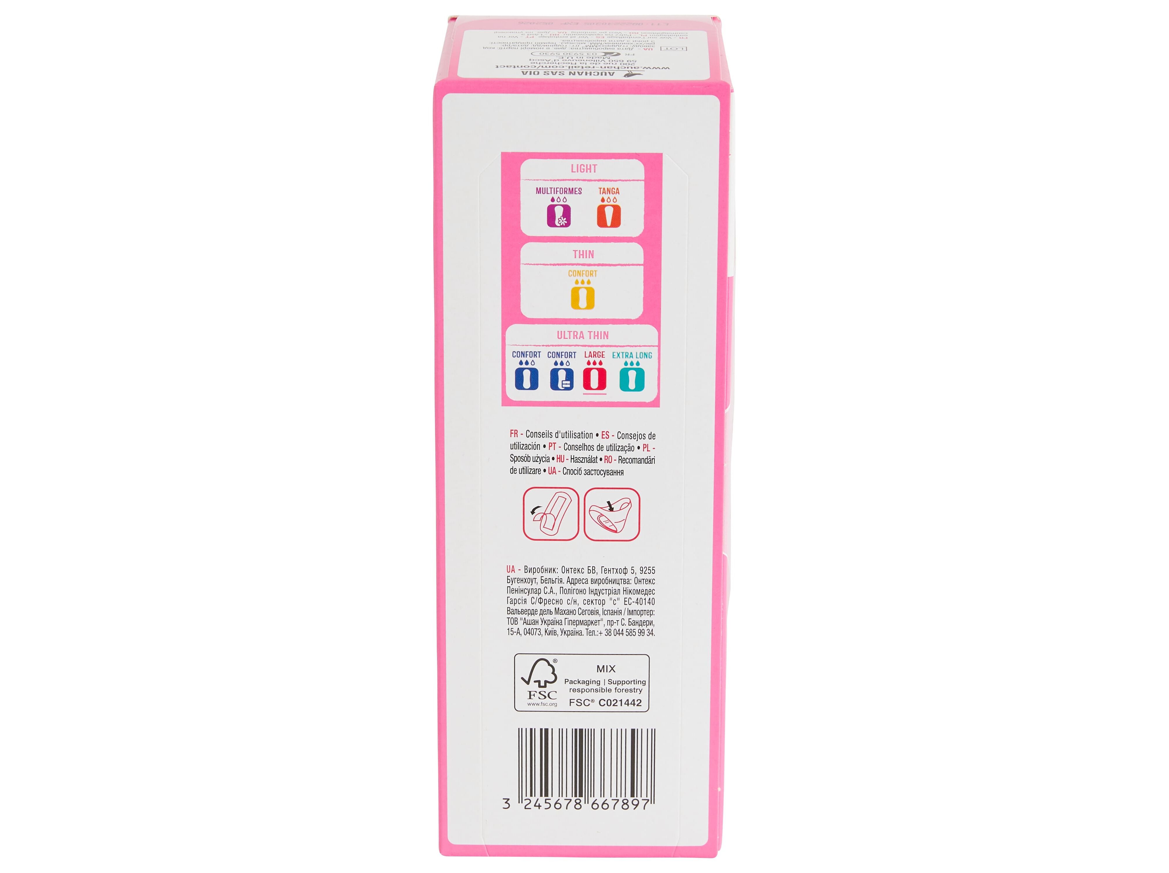 PENSOS DI&Aacute;RIOS AUCHAN ULTRA FINO LARGO 30UN image number 4