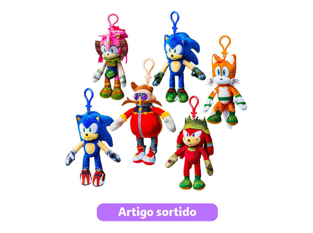 PELUCHE CHAVEIRO SONIC 15CM MODELOS SORTIDOS