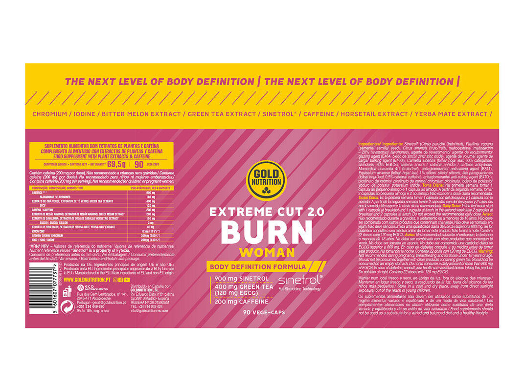 EXTREME CUT 2.0 GOLDNUTRITION BURN WOMAN 90 CAPS image number 1