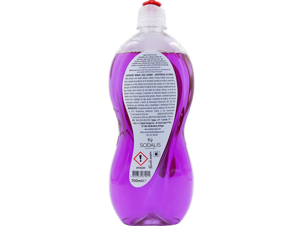 DET. LOI&Ccedil;A MANUAL SUPER POP LAVANDA 700ML image number 1