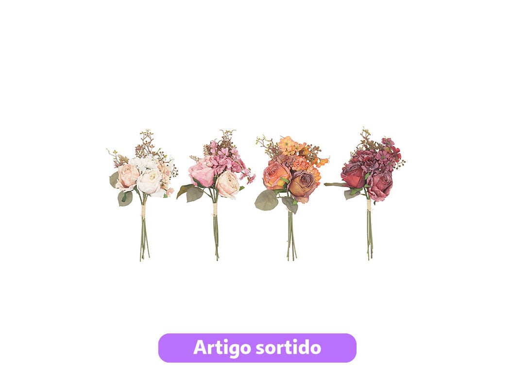 RAMO FLORES COM ROSAS ACTUEL 35CM CORES SORTIDAS