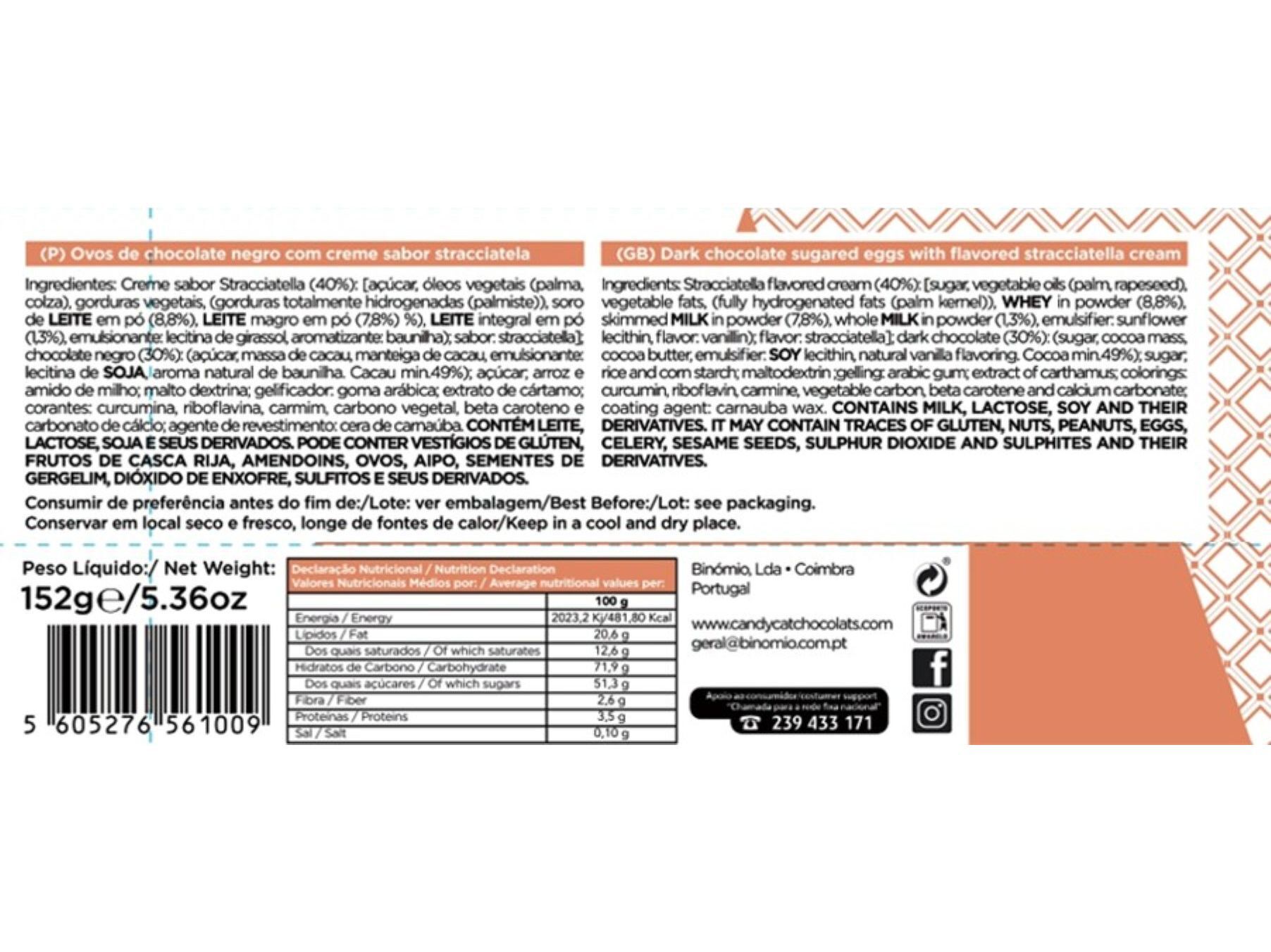 OVINHOS DE CHOCOLATE CANDYCAT STRACCIATELA 152G image number 1