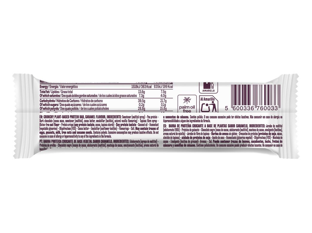 BARRA ZERO BETTERY CARAMELO 55G image number 1