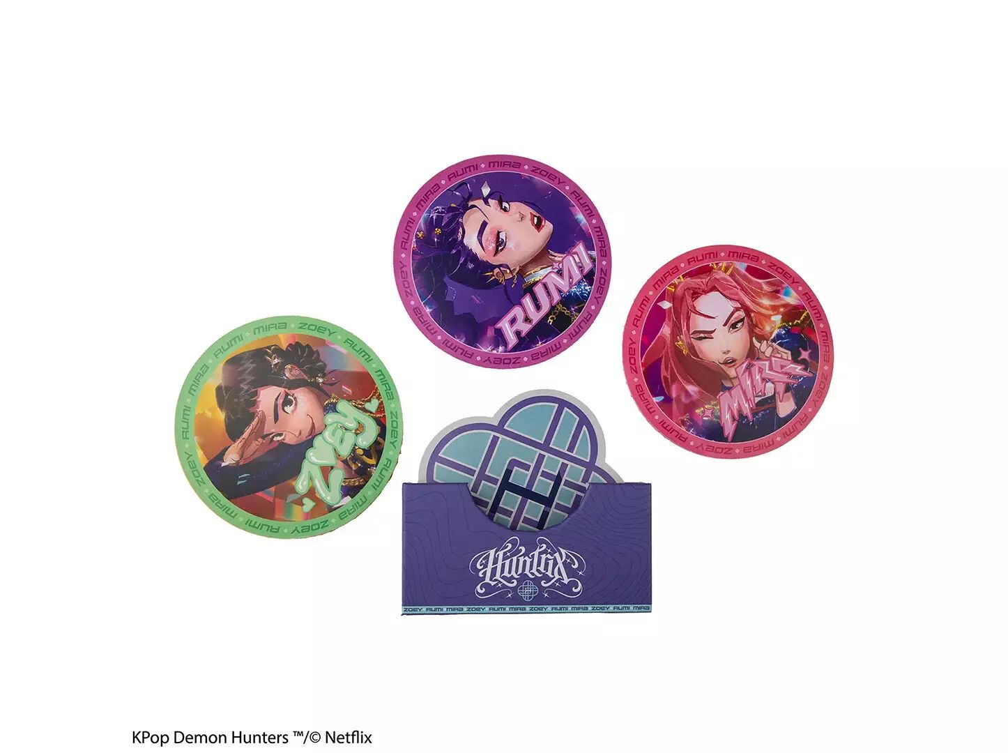 CONJUNTO DE 4 BASES PARA COPOS DEMON HUNTERS HUNTRX image number 0