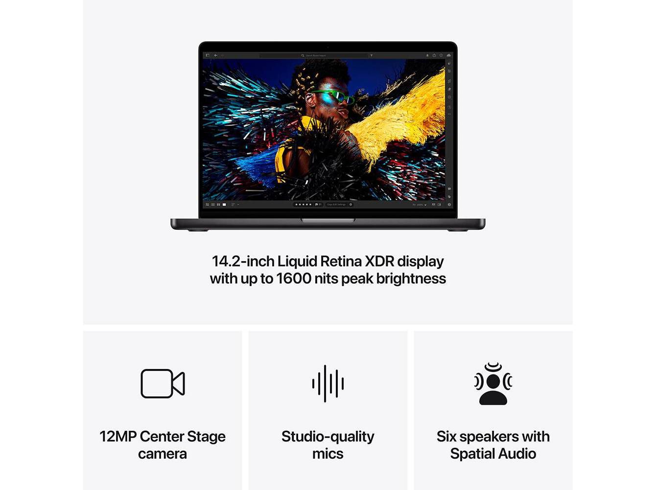 MACBOOK PRO APPLE (14" M4 GPU 10 CORE RAM: 24GB 1TB SPACE BLACK) image number 3