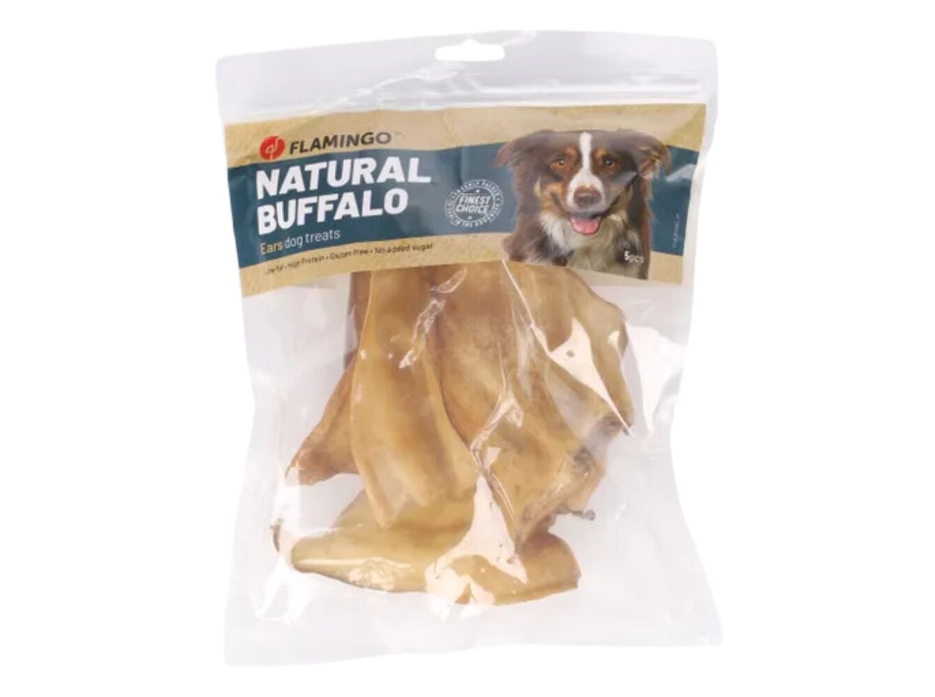 SNACK NATURAL C&Atilde;O FLAMINGO ORELHA B&Uacute;FALO 5 UNIDADES image number 0