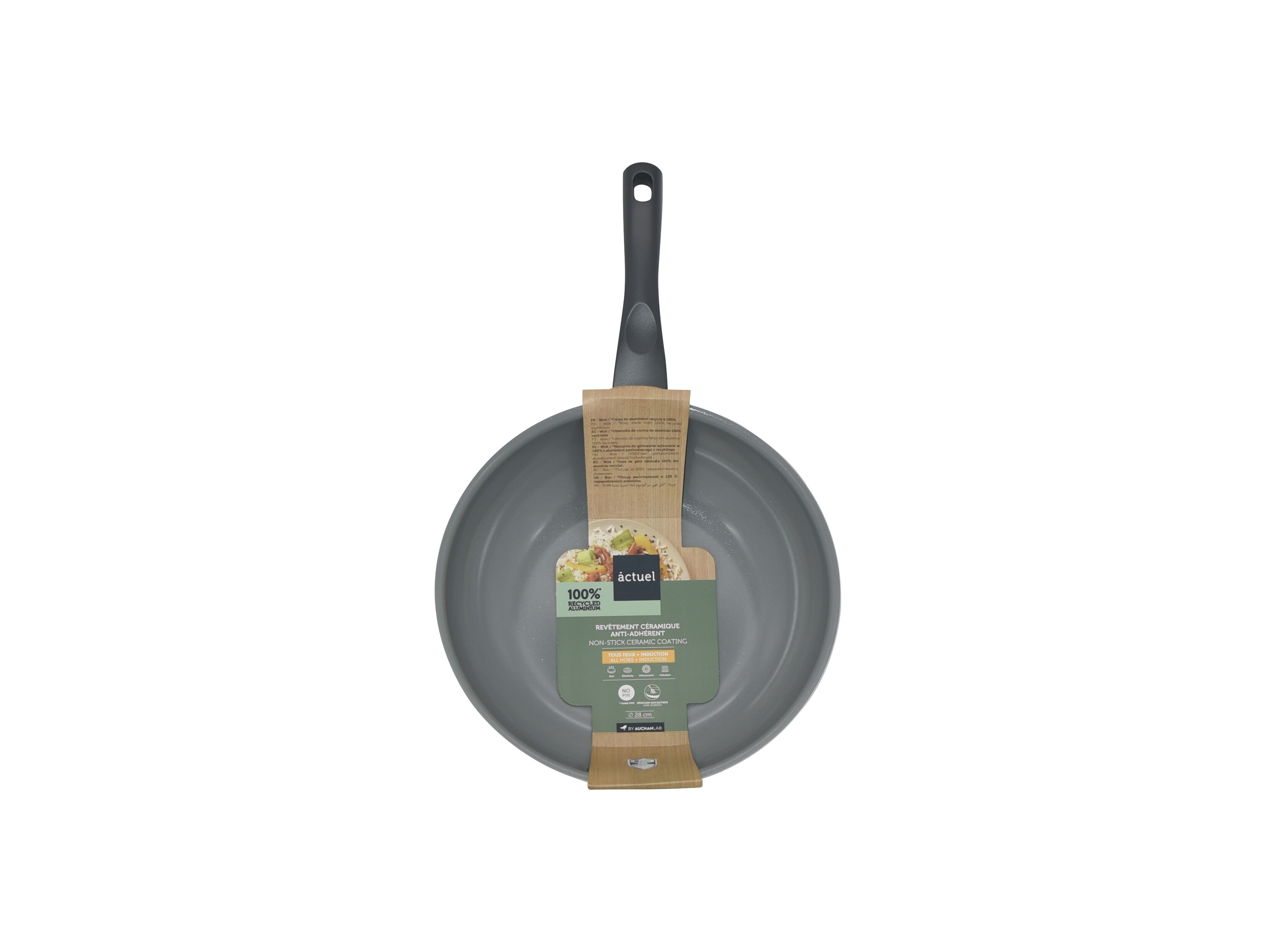 WOK REVESTIMENTO CER&Acirc;MICO ACTUEL ALUMIMIO RECICLADO 28CM image number 1