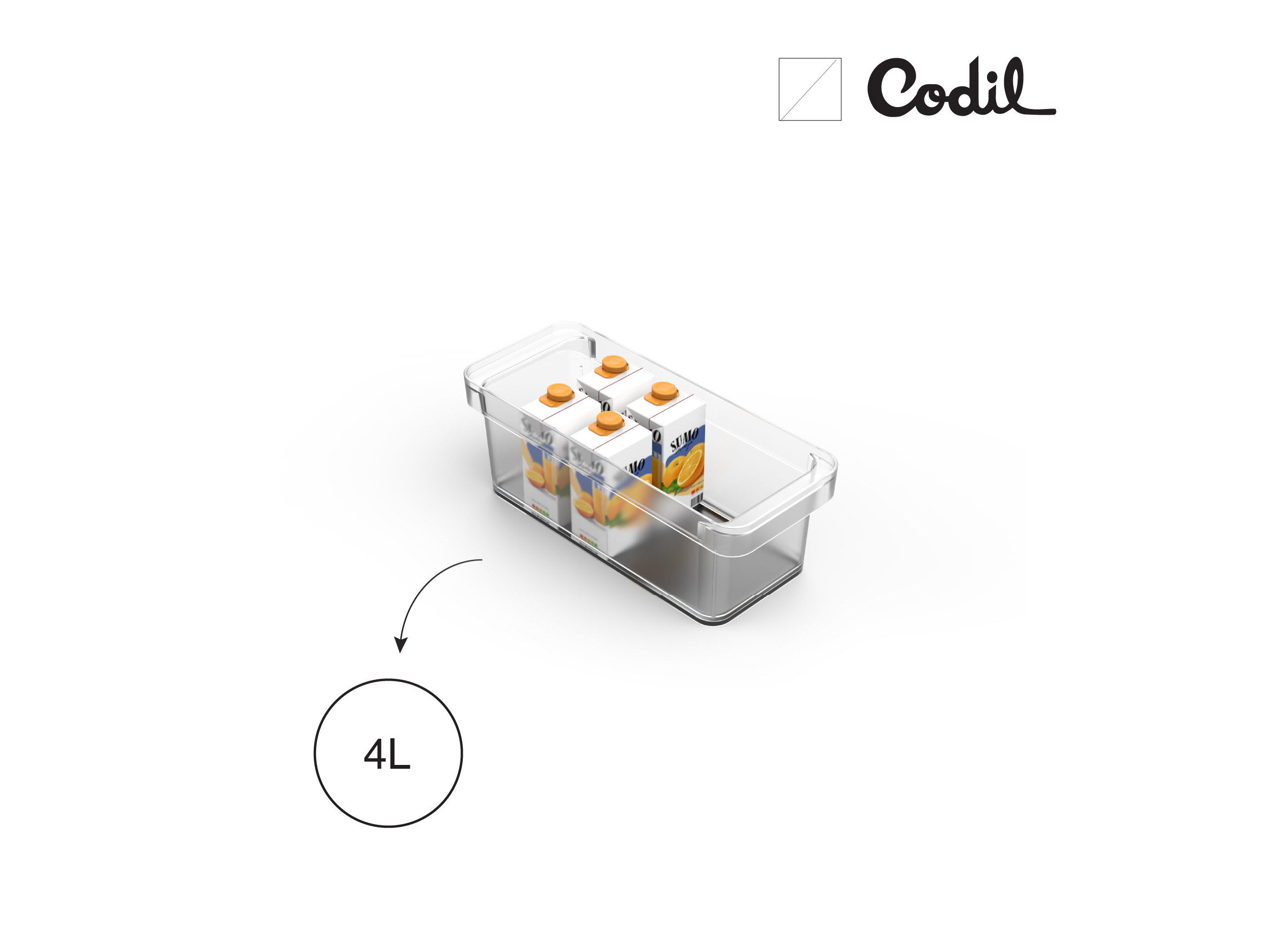 ORGANIZADOR FRIGOR&Iacute;FICO CODIL 14X34X12.3CM 4L