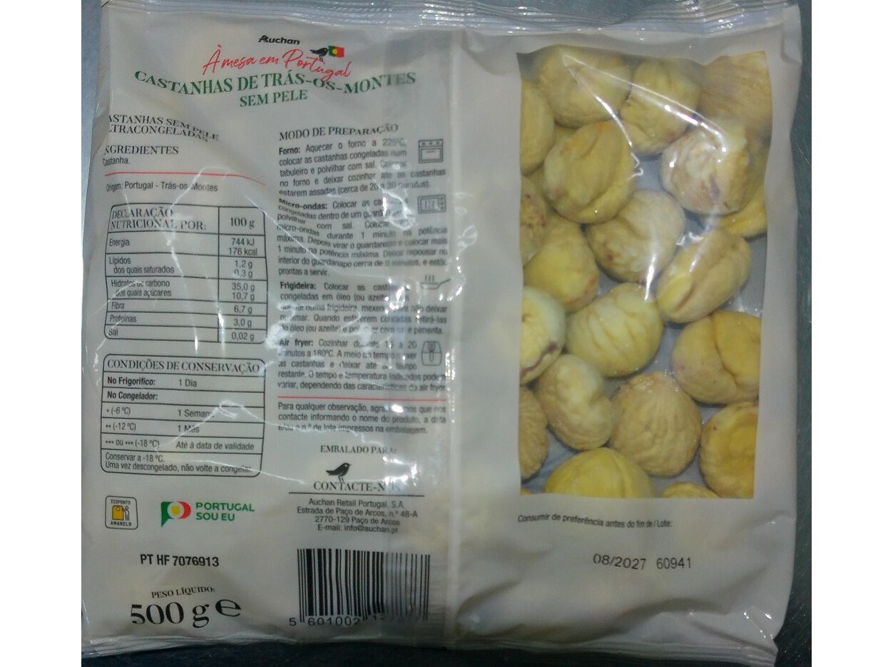CASTANHAS AUCHAN &Agrave; MESA EM PORTUGAL TR&Aacute;S-OS-MONTES SEM PELE 500G image number 1