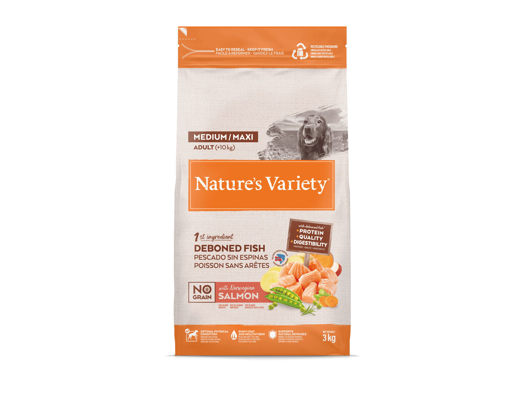 RA&Ccedil;&Atilde;O C&Atilde;O NATURE'S VARIETY NO GRAIN SALM&Atilde;O 3KG image number 0