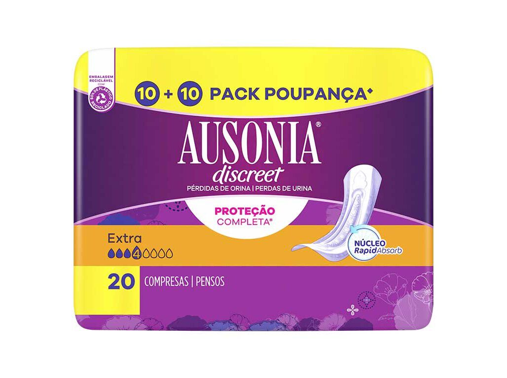 PENSOS INCONTIN&Ecirc;NCIA EXTRA AUSONIA DISCREET 20 UN image number 1