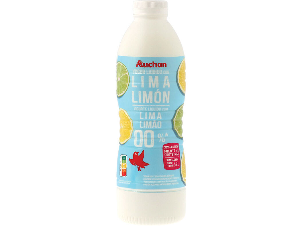 IOGURTE AUCHAN L&Iacute;QUIDO MAGRO LIMA LIM&Atilde;O SEM GL&Uacute;TEN 1KG image number 0