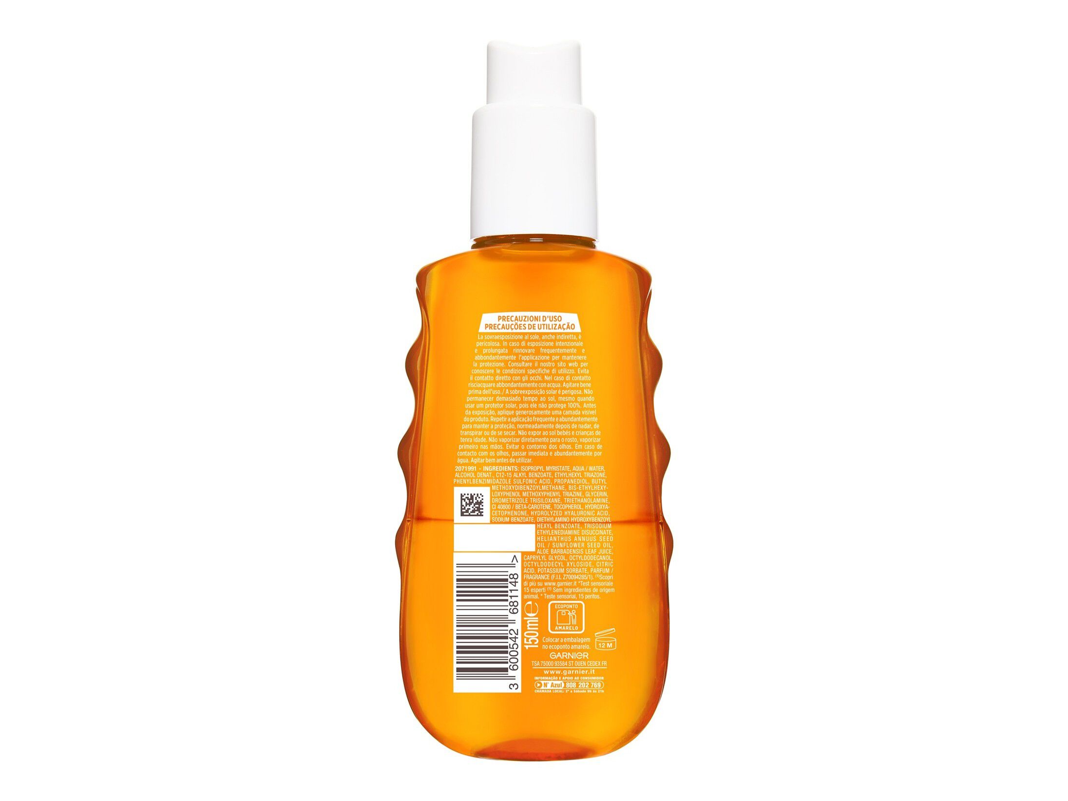PROTETOR SOLAR AMBRE SOLAIRE SENS. ADV. UV WATER SPF30 150ML image number 1