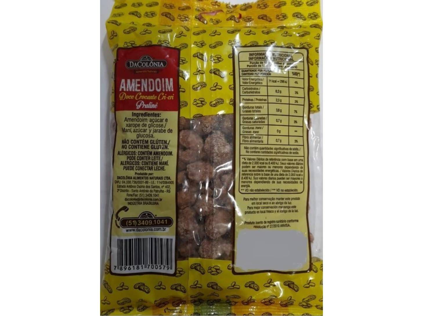 AMENDOIM CROCANTE DACOL&Ocirc;NIA CRI-CRI 140G image number 1