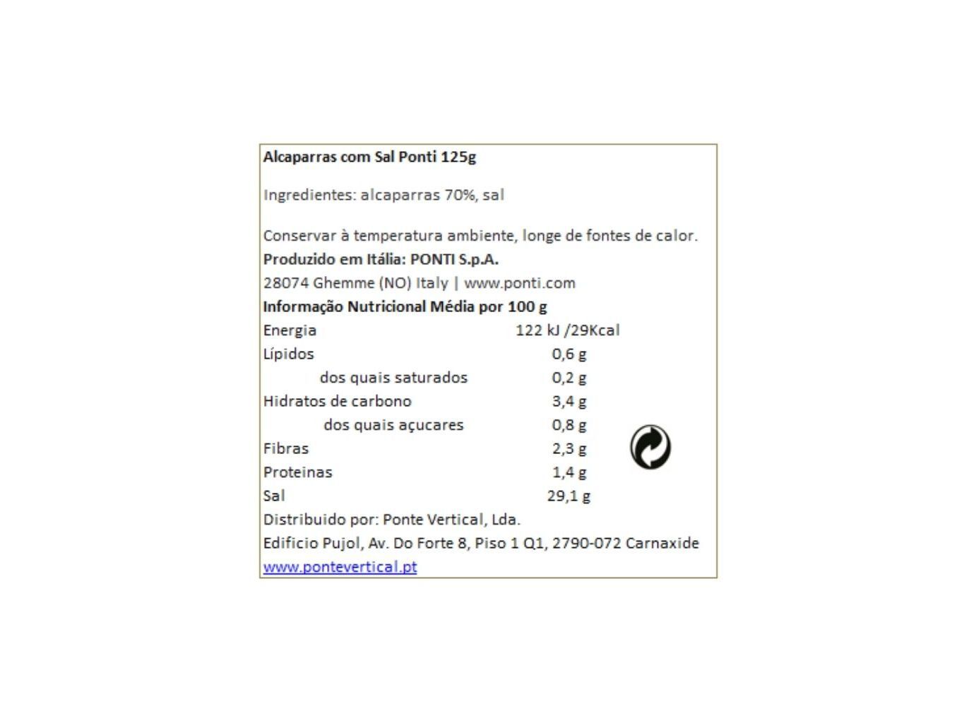 ALCAPARRAS SECAS PONTI EM SAL 155G image number 1